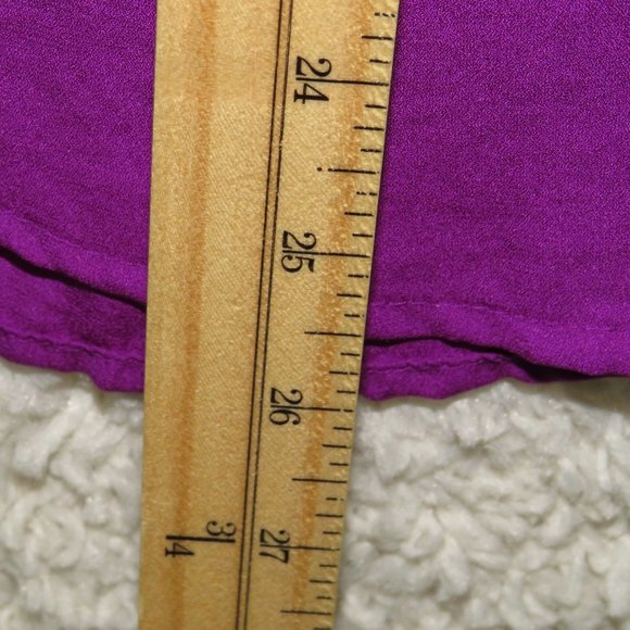 Express* Women's Long Sleeve‎ Curved Hem Split Neck 1/4 Button Down Blouse~ SP - Picture 7 of 8